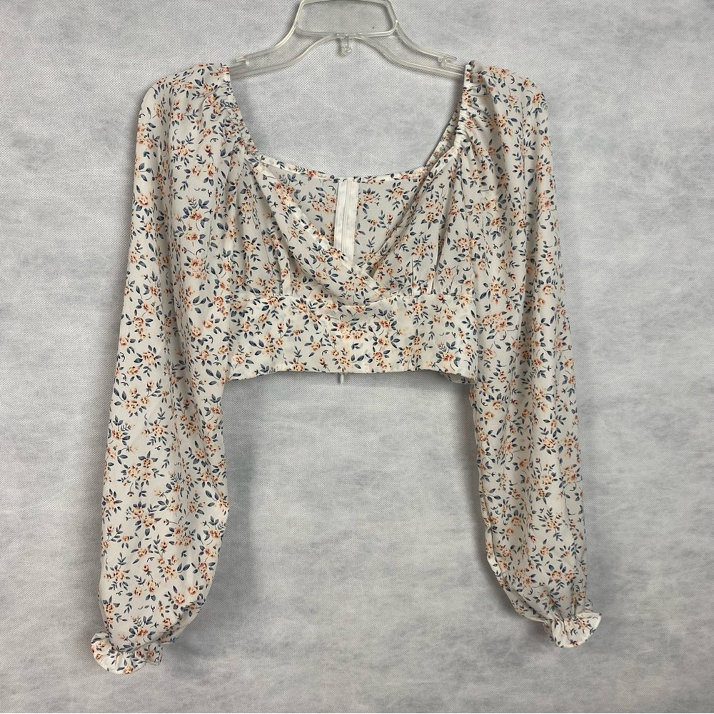 SHEIN Floral Off The Shoulder Crop Top Size XS Cottagecore Romantic Feminine